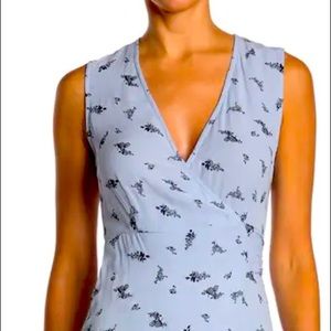 Ganni Ruffled floral-print georgette midi wrap dress